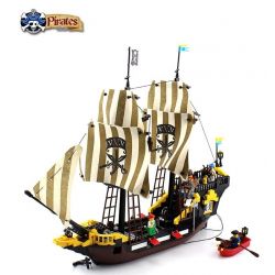 QMAN ENLIGHTEN KEEPPLEY 307 non  TÀU CƯỚP BIỂN RÂU ĐỎ bộ đồ chơi xếp lắp ráp ghép mô hình Pirates Of The Caribbean CORSAIR Cướp Biển Vùng Caribe 590 khối