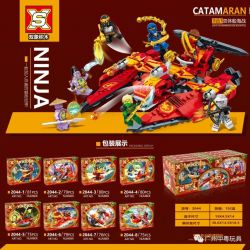SX 2044 non  THUYỀN BIBLI 8 TRONG 1 bộ đồ chơi xếp lắp ráp ghép mô hình The  Ninjago Movie EIGHT CATAMARANS FOR SEA BATTLE Ninja Lốc Xoáy 625 khối