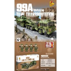 PanlosBrick 688003 Panlos Brick 688003 non  XE TĂNG 99A bộ đồ chơi xếp lắp ráp ghép mô hình Military Army 99A TANK TRANSPORTATION Quân Sự Bộ Đội 2784 khối