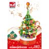 BEAUTY AND 23001 non  ĐÈN XOAY HỘP NHẠC CÂY THÔNG NOEL bộ đồ chơi xếp lắp ráp ghép mô hình Christmas Giáng Sinh 626 khối