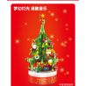 BEAUTY AND 23001 non  ĐÈN XOAY HỘP NHẠC CÂY THÔNG NOEL bộ đồ chơi xếp lắp ráp ghép mô hình Christmas Giáng Sinh 626 khối