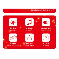 BEAUTY AND 23001 non  ĐÈN XOAY HỘP NHẠC CÂY THÔNG NOEL bộ đồ chơi xếp lắp ráp ghép mô hình Christmas Giáng Sinh 626 khối