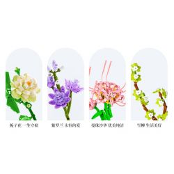 SEMBO 611051 non  CỬA HÀNG HOA NGÔI SAO MAY MẮN bộ đồ chơi xếp lắp ráp ghép mô hình Flowers 598 khối