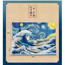 DK 3003 non  KANAGAWA LƯỚT SÓNG bộ đồ chơi xếp lắp ráp ghép mô hình Arts & Crafts THE GREAT WAVE OFF KANAGAWA 1830 khối