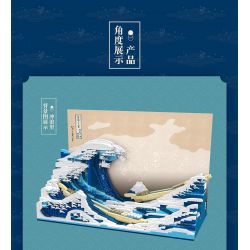 DK 3003 non  KANAGAWA LƯỚT SÓNG bộ đồ chơi xếp lắp ráp ghép mô hình Arts & Crafts THE GREAT WAVE OFF KANAGAWA 1830 khối