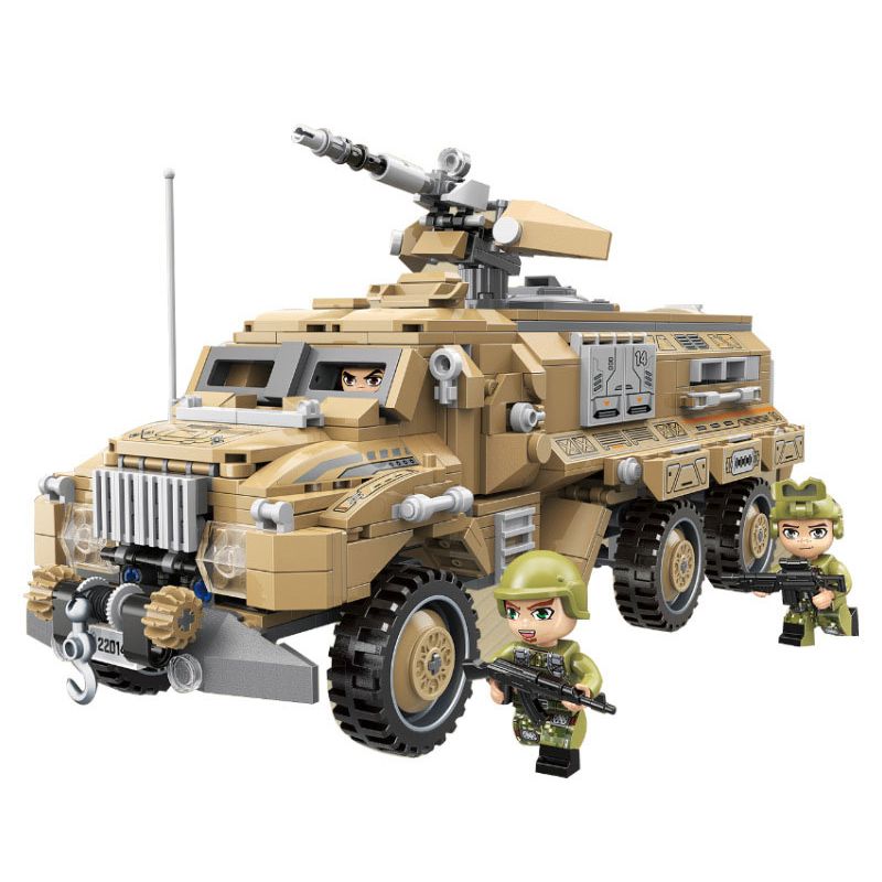 Enlighten 22014 Qman 22014 non  XE BỌC THÉP NẶNG bộ đồ chơi xếp lắp ráp ghép mô hình THUNDER MISSION 603 khối