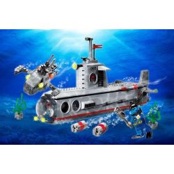 QMAN ENLIGHTEN KEEPPLEY 816 non  TÀU NGẦM TÁC CHIẾN CÙNG LẶN CÁ NHÂN 3 TRONG 1 bộ đồ chơi xếp lắp ráp ghép mô hình Military Army COMBATZONES SUBMARINE Quân Sự Bộ Đội 382 khối
