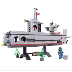 QMAN ENLIGHTEN KEEPPLEY 816 non  TÀU NGẦM TÁC CHIẾN CÙNG LẶN CÁ NHÂN 3 TRONG 1 bộ đồ chơi xếp lắp ráp ghép mô hình Military Army COMBATZONES SUBMARINE Quân Sự Bộ Đội 382 khối