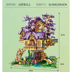 JUHANG TECHNOLOGY 86011 non  NHÀ CÂY SAKURA ELF bộ đồ chơi xếp lắp ráp ghép mô hình TREE HOUSE 2242 khối