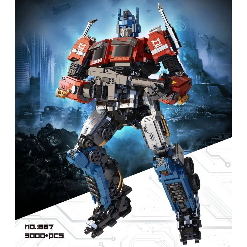 667 non  OPTIMUS PRIME bộ đồ chơi xếp lắp ráp ghép mô hình Movie & Game Phim Và Trò Chơi 3000 khối
