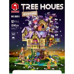 JUHANG TECHNOLOGY 86011 non  NHÀ CÂY SAKURA ELF bộ đồ chơi xếp lắp ráp ghép mô hình TREE HOUSE 2242 khối