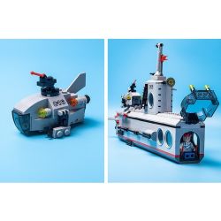 QMAN ENLIGHTEN KEEPPLEY 816 non  TÀU NGẦM TÁC CHIẾN CÙNG LẶN CÁ NHÂN 3 TRONG 1 bộ đồ chơi xếp lắp ráp ghép mô hình Military Army COMBATZONES SUBMARINE Quân Sự Bộ Đội 382 khối