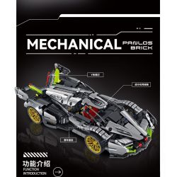 PanlosBrick 673001 Panlos Brick 673001 non  ĐUA CƠ KHÍ tỷ lệ 1:14 bộ đồ chơi xếp lắp ráp ghép mô hình Mecha MECHANICAL PAGANI V12 Người Máy 1314 khối