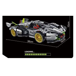 PanlosBrick 673001 Panlos Brick 673001 non  ĐUA CƠ KHÍ tỷ lệ 1:14 bộ đồ chơi xếp lắp ráp ghép mô hình Mecha MECHANICAL PAGANI V12 Người Máy 1314 khối