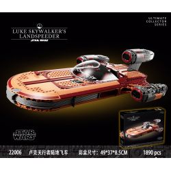 NOT  LUKE SKYWALKER'S LANDSPEEDER 75341 22006 xếp lắp ráp ghép mô hình LANDSPEEDER CỦA LUKE SKYWALKER Star Wars Chiến Tranh Giữa Các Vì Sao 1890 khối