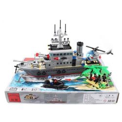 QMAN ENLIGHTEN KEEPPLEY 820 non  TRẬN ĐÁNH CHIẾM HÒN ĐẢO Ở ĐẠI DƯƠNG CỦA TÀU TÊN LỬA VÀ TRỰC THĂNG bộ đồ chơi xếp lắp ráp ghép mô hình Military Army COMBATZONES FRIGATE Quân Sự Bộ Đội 614 khối