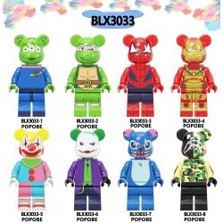 KOPF BLX3033 3033 non  8 NHÂN VẬT NHỎ GẤU BẠO LỰC bộ đồ chơi xếp lắp ráp ghép mô hình Collectable Minifigures Búp Bê Sưu Tầm