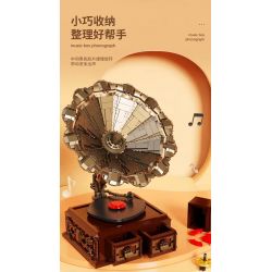 QIZHILE 91002 non  HỘP NHẠC MÁY QUAY ĐĨA bộ đồ chơi xếp lắp ráp ghép mô hình Creator Expert PHONOGRAPH Chuyên Gia Sáng Tạo 1688 khối