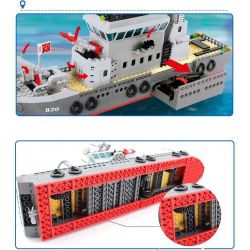 QMAN ENLIGHTEN KEEPPLEY 820 non  TRẬN ĐÁNH CHIẾM HÒN ĐẢO Ở ĐẠI DƯƠNG CỦA TÀU TÊN LỬA VÀ TRỰC THĂNG bộ đồ chơi xếp lắp ráp ghép mô hình Military Army COMBATZONES FRIGATE Quân Sự Bộ Đội 614 khối