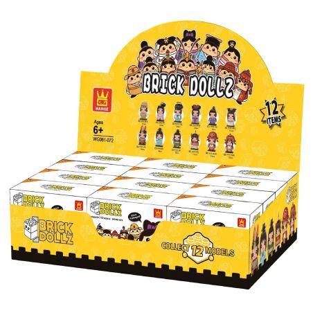 WANGE WG061 WG062 WG063 WG064 WG065 WG066 WG067 WG068 WG069 WG070 WG071 WG072 non  GUOFENG COUPLE BLIND BOX 12 KIỂU bộ đồ chơi xếp lắp ráp ghép mô hình Brickheadz Nhân Vật Đầu To 1323 khối