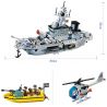 QMAN ENLIGHTEN KEEPPLEY 821 non  TÀU TÊN LỬA TUẦN DƯƠNG PHỐI HỢP TRỰC THĂNG CHỐNG NGẦM bộ đồ chơi xếp lắp ráp ghép mô hình Military Army COMBATZONES MISSILE CRUISER Quân Sự Bộ Đội 843 khối