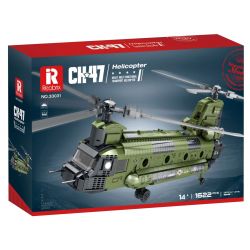 JUHANG TECHNOLOGY 88017 REOBRIX 33031 non  TRỰC THĂNG VẬN TẢI HẠNG TRUNG CH-47 CHINOOK bộ đồ chơi xếp lắp ráp ghép mô hình Military Army CH-47 TRANSPORT HELICOPTER CHINOOK Quân Sự Bộ Đội 1622 khối