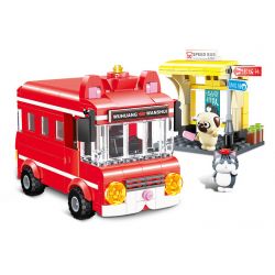 GUDI 52059 non  BUÝT NHANH bộ đồ chơi xếp lắp ráp ghép mô hình Brickheadz EXPRESS BUS Nhân Vật Đầu To 315 khối