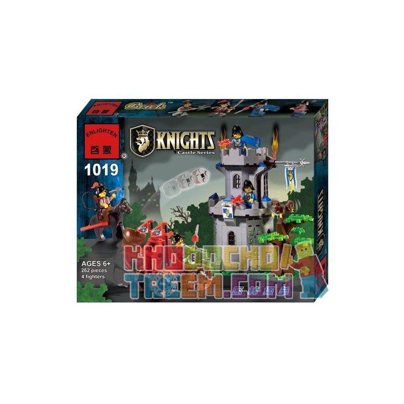 QMAN ENLIGHTEN KEEPPLEY 1019 non  TẤN CÔNG PHÁO ĐÀI TRONG RỪNG bộ đồ chơi xếp lắp ráp ghép mô hình Medieval Castle CASTLE KNIGHTS Chiến Tranh Trung Cổ 262 khối