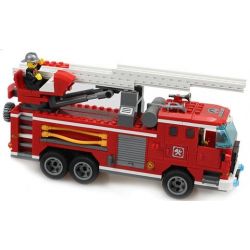 QMAN ENLIGHTEN KEEPPLEY 904 non  XE THANG CỨU HỎA bộ đồ chơi xếp lắp ráp ghép mô hình City FIRE RESCUE THREE BRIDGE ENGINES Thành Phố 364 khối