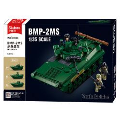 SLUBAN M38-B1136 B1136 1136 M38B1136 38-B1136 non  XE CHIẾN ĐẤU BỘ BINH BMP-2MS tỷ lệ 1:35 bộ đồ chơi xếp lắp ráp ghép mô hình Military Army Quân Sự Bộ Đội 738 khối