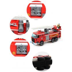 QMAN ENLIGHTEN KEEPPLEY 904 non  XE THANG CỨU HỎA bộ đồ chơi xếp lắp ráp ghép mô hình City FIRE RESCUE THREE BRIDGE ENGINES Thành Phố 364 khối