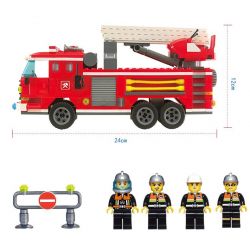 QMAN ENLIGHTEN KEEPPLEY 904 non  XE THANG CỨU HỎA bộ đồ chơi xếp lắp ráp ghép mô hình City FIRE RESCUE THREE BRIDGE ENGINES Thành Phố 364 khối