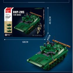 SLUBAN M38-B1136 B1136 1136 M38B1136 38-B1136 non  XE CHIẾN ĐẤU BỘ BINH BMP-2MS tỷ lệ 1:35 bộ đồ chơi xếp lắp ráp ghép mô hình Military Army Quân Sự Bộ Đội 738 khối