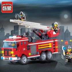 QMAN ENLIGHTEN KEEPPLEY 904 non  XE THANG CỨU HỎA bộ đồ chơi xếp lắp ráp ghép mô hình City FIRE RESCUE THREE BRIDGE ENGINES Thành Phố 364 khối