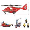 QMAN ENLIGHTEN KEEPPLEY 905 non  TRỰC THĂNG CÙNG THUYỀN CỨU HỎA GIÀN KHOAN DẦU bộ đồ chơi xếp lắp ráp ghép mô hình City FIRE RESCUE SEA TEAMS Thành Phố 402 khối