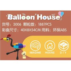DK 3006 non  NHÀ BÓNG bộ đồ chơi xếp lắp ráp ghép mô hình Movie & Game BALLOON HOUSE Phim Và Trò Chơi 1887 khối