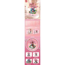 FAIR 9005 non  HỘP NHẠC CÂY HOA ANH ĐÀO bộ đồ chơi xếp lắp ráp ghép mô hình 489 khối