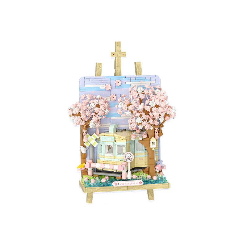 WEKKI 516004 non  TÀU SAKURA bộ đồ chơi xếp lắp ráp ghép mô hình Creator SAKURA TRAIN Sáng Tạo 641 khối