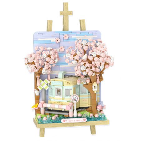 WEKKI 516004 non  TÀU SAKURA bộ đồ chơi xếp lắp ráp ghép mô hình Creator SAKURA TRAIN Sáng Tạo 641 khối