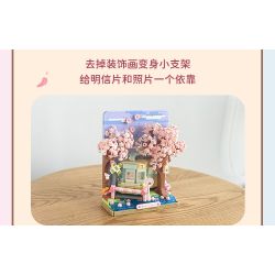 WEKKI 516004 non  TÀU SAKURA bộ đồ chơi xếp lắp ráp ghép mô hình Creator SAKURA TRAIN Sáng Tạo 641 khối