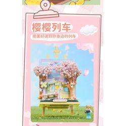 WEKKI 516004 non  TÀU SAKURA bộ đồ chơi xếp lắp ráp ghép mô hình Creator SAKURA TRAIN Sáng Tạo 641 khối