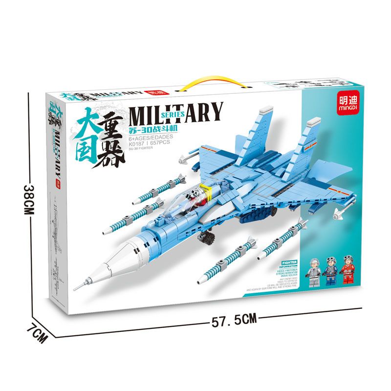 MINGDI K0187 0187 non  TIÊM KÍCH SU-30 bộ đồ chơi xếp lắp ráp ghép mô hình Military Army Quân Sự Bộ Đội 657 khối