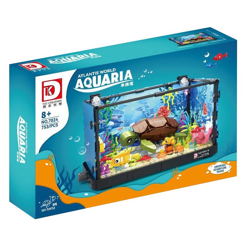 DK 7024 non  BỂ SINH THÁI RÙA bộ đồ chơi xếp lắp ráp ghép mô hình ATLANTIS WORLD AQUARIA SEA TURTLE 753 khối