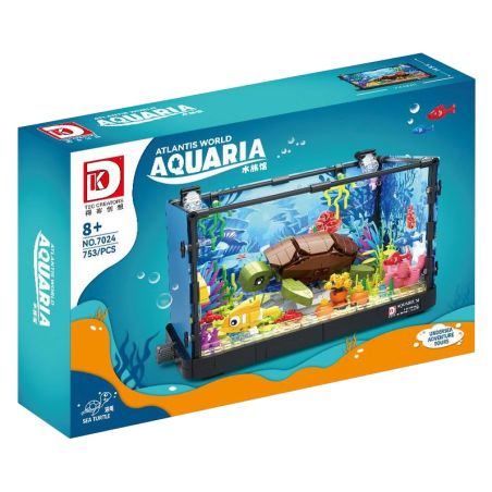 DK 7024 non  BỂ SINH THÁI RÙA bộ đồ chơi xếp lắp ráp ghép mô hình ATLANTIS WORLD AQUARIA SEA TURTLE 753 khối