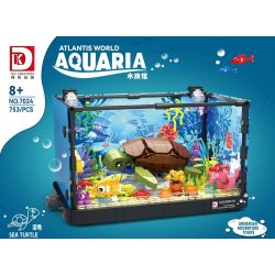DK 7024 non  BỂ SINH THÁI RÙA bộ đồ chơi xếp lắp ráp ghép mô hình ATLANTIS WORLD AQUARIA SEA TURTLE 753 khối