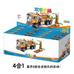 HENGTAI HT-6105 6105 HT6105 non  NÔNG TRẠI VUI VẺ 4 LOẠI XE BỐC SẢN CHỞ NƯỚC CHUYỂN GỖ CUỐC bộ đồ chơi xếp lắp ráp ghép mô hình City HAPPY FARM Thành Phố 400 khối