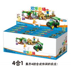 HENGTAI HT-6104 6104 HT6104 non  NÔNG TRẠI VUI VẺ 4 LOẠI MÁY KÉO CŨI GIẾNG BÙ NHÌN bộ đồ chơi xếp lắp ráp ghép mô hình City FUNING FARM Thành Phố 320 khối