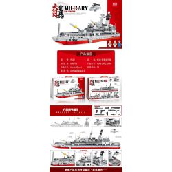 MINGDI 9022 non  GIAO LONG - CHIẾN HẠM QUÂN SỰ bộ đồ chơi xếp lắp ráp ghép mô hình Military Army Quân Sự Bộ Đội 830 khối