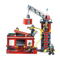 QMAN ENLIGHTEN KEEPPLEY 908 non  XE THANG CỨU HỎA LỚN VÀ CHIẾU ĐÈN bộ đồ chơi xếp lắp ráp ghép mô hình City FIRE RESCUE SCALING LADDER ENGINES Thành Phố 605 khối