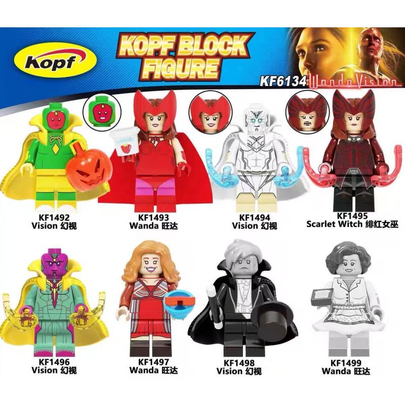 KOPF KF6134 6134 KF494 KF498 KF499 KF492 KF493 KF495 KF496 KF497 non  HÀNG TRĂM NGƯỜI 8 WANGDA FANTASY bộ đồ chơi xếp lắp ráp ghép mô hình Marvel Super Heroes Siêu Anh Hùng Marvel